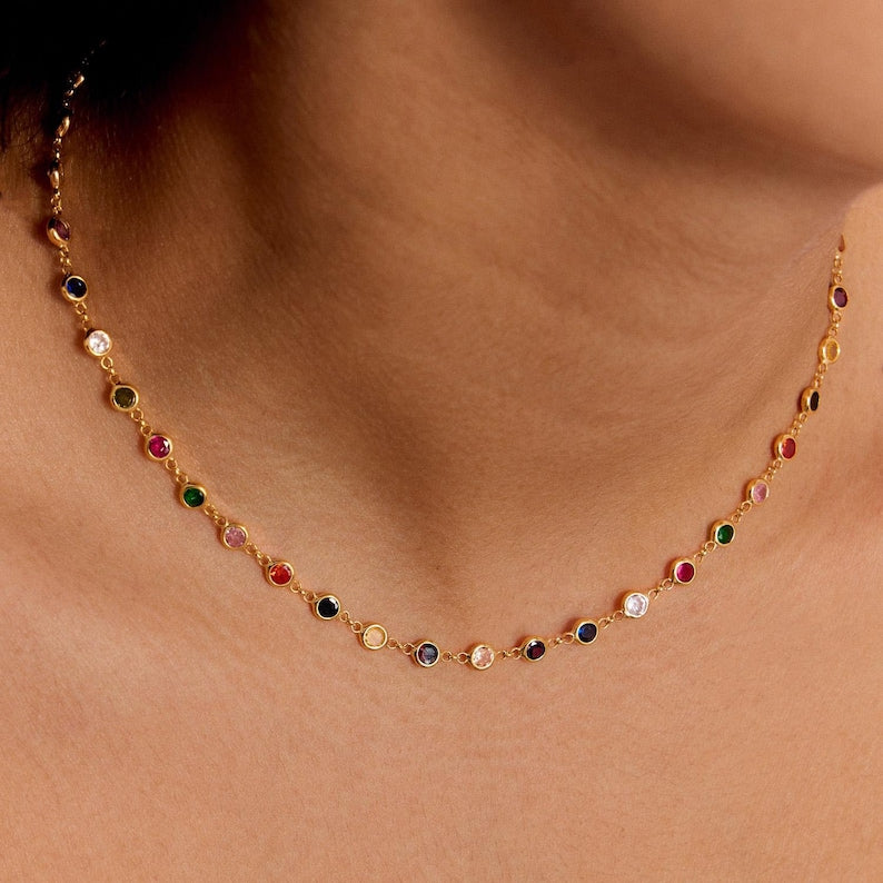 Dainty Multi-Stone Necklace