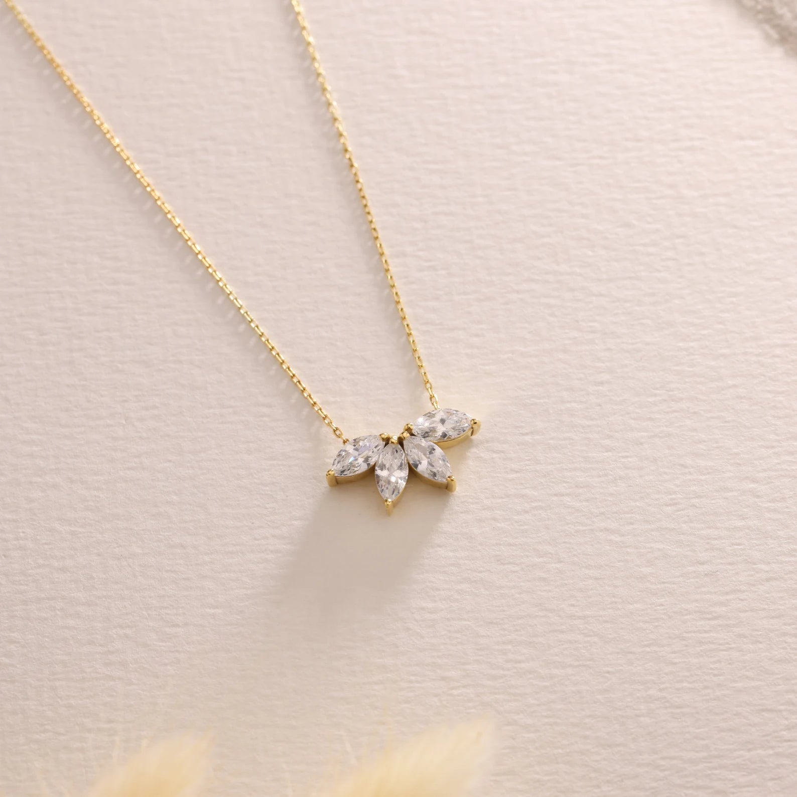 Flower Petal Diamond Necklace