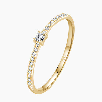 S925 Sterling Silver All-Match Simple Korean Trendy Micro-Inlaid Index Finger Ring Fashion Jewelry