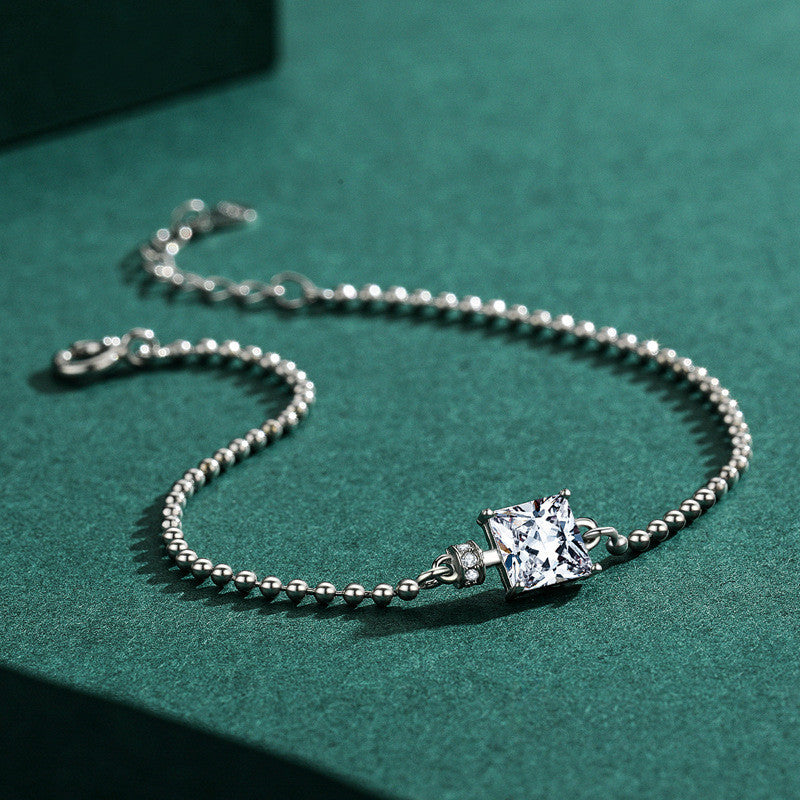 S925 Sterling Silver Temperament Inlaid Diamond Bracelet