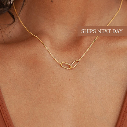 Hot Geometric Double Paperclip Pendant Fashion