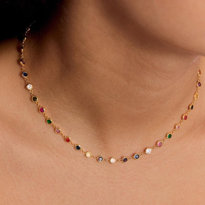Dainty Multi-Stone Necklace