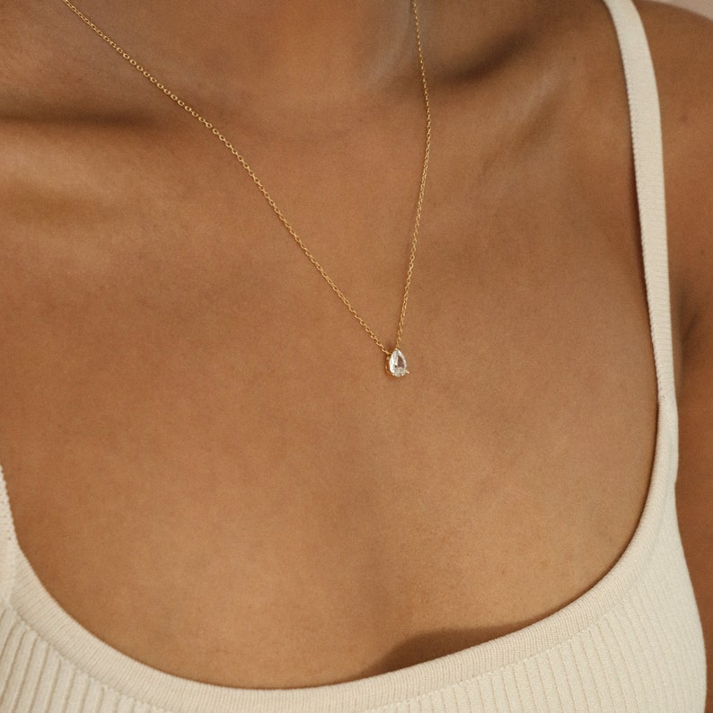 Teardrop Diamond Necklace