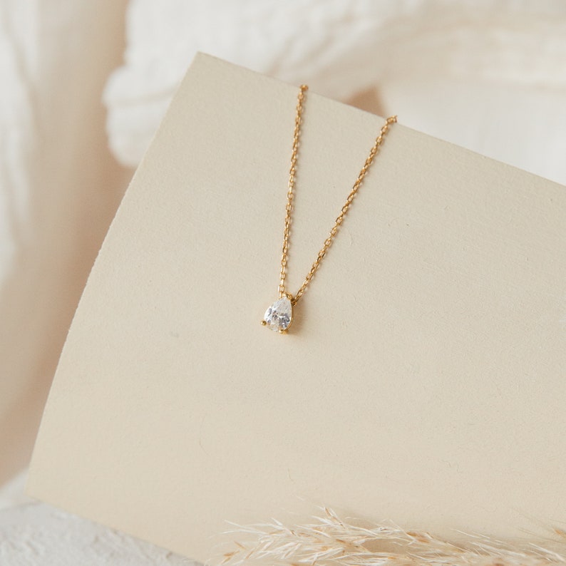 Teardrop Diamond Necklace