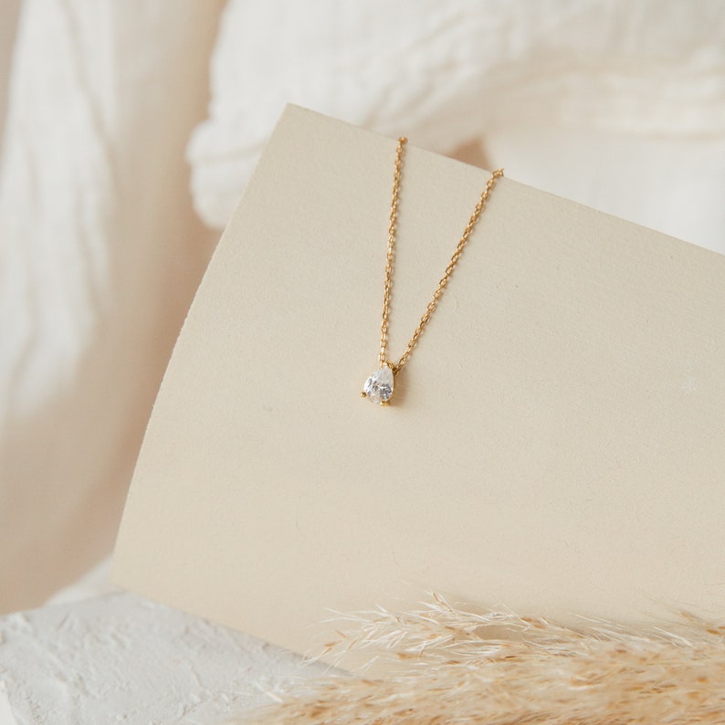 Teardrop Diamond Necklace