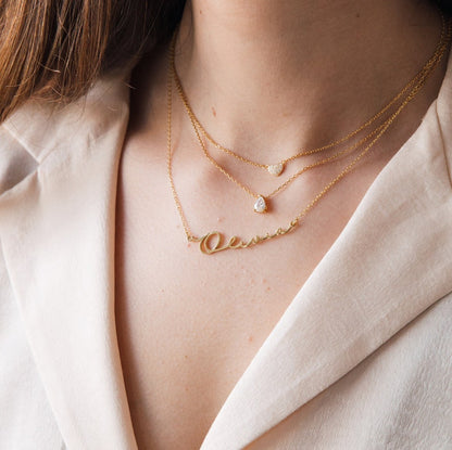 Teardrop Diamond Necklace