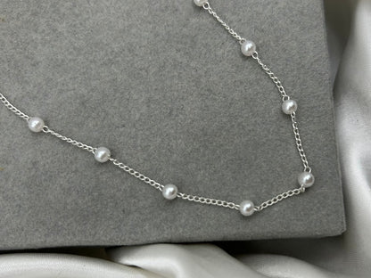 Silver Pearl Beaded Bracelet