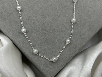 Silver Pearl Beaded Bracelet