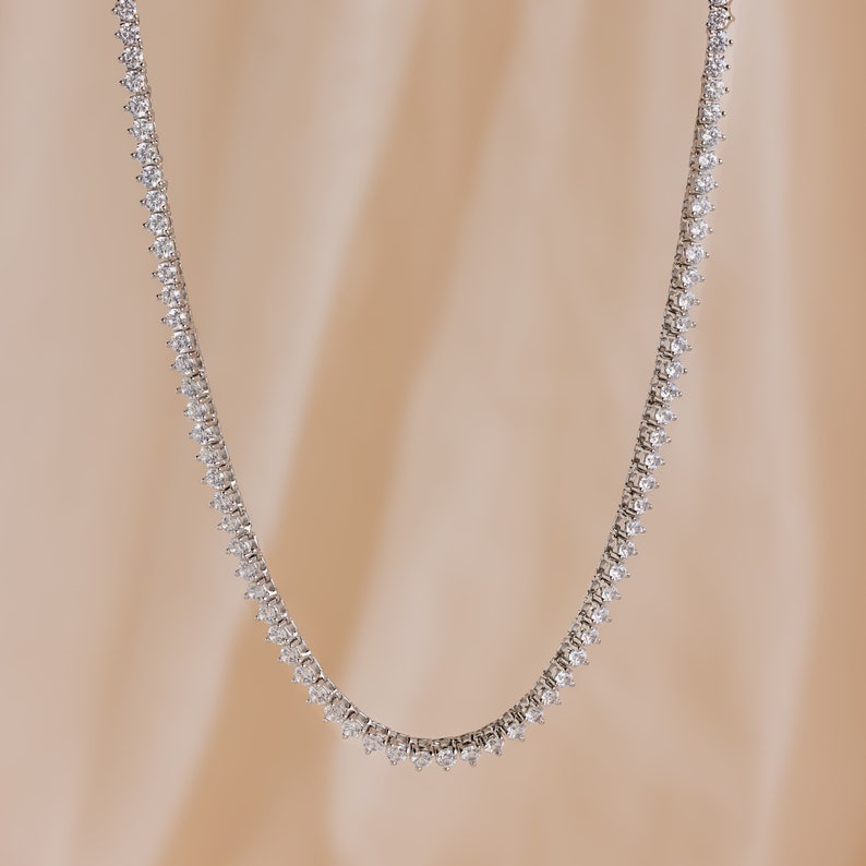Prong Diamond Tennis Necklace