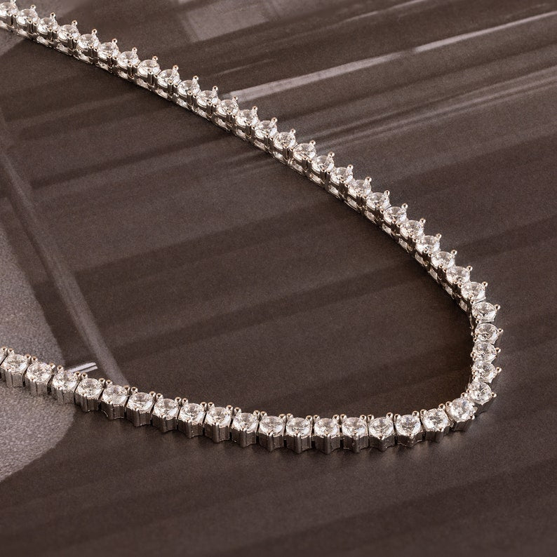 Prong Diamond Tennis Necklace