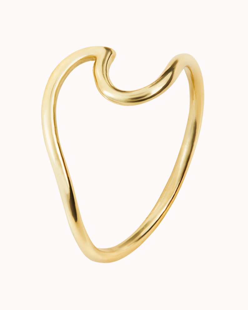 Sea Wave Shaped Silver Ring