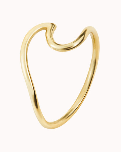 Sea Wave Shaped Silver Ring