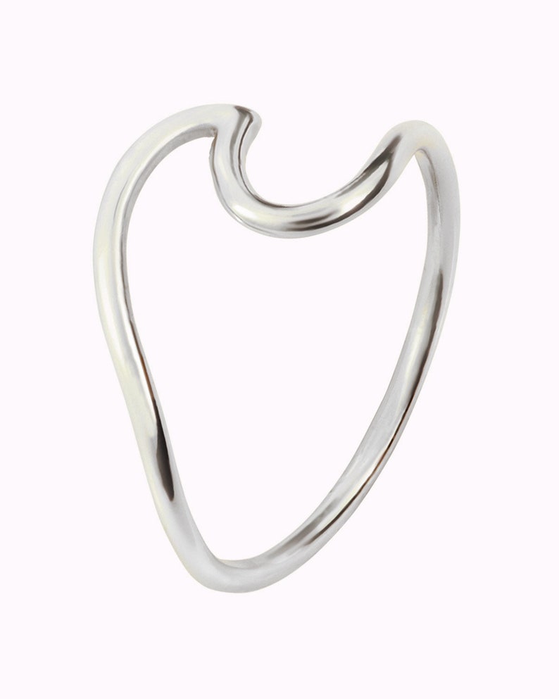 Sea Wave Shaped Silver Ring