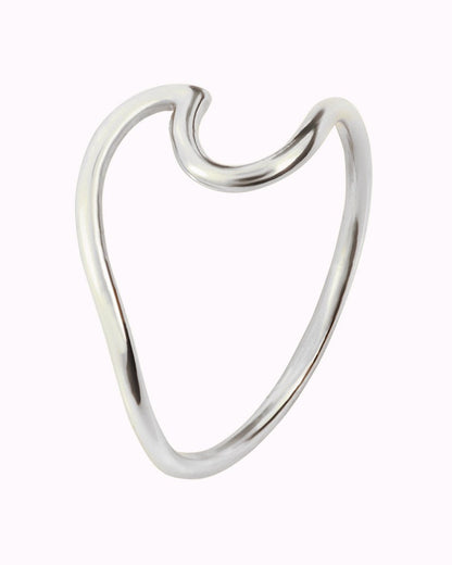 Sea Wave Shaped Silver Ring
