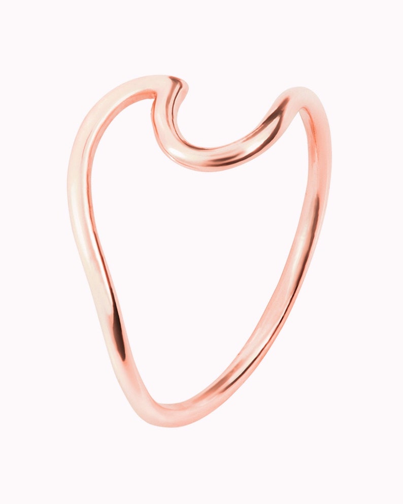 Sea Wave Shaped Silver Ring