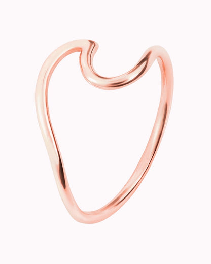 Sea Wave Shaped Silver Ring