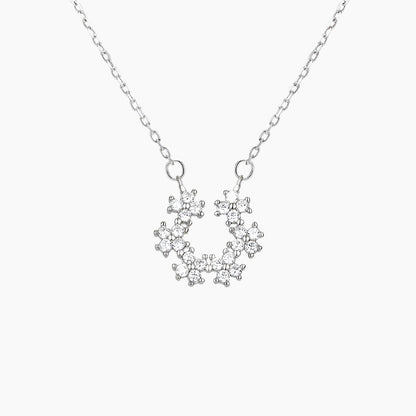 Women's Fashion Simple Sterling Silver Flowers Pendant Necklace