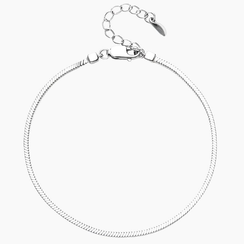 925 Sterling Silver Square Snake Bones Chain Bracelet For Women