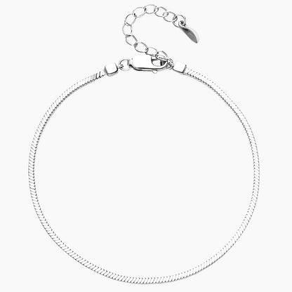 925 Sterling Silver Square Snake Bones Chain Bracelet For Women