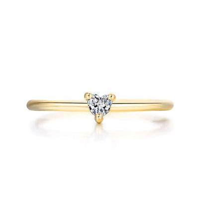 Rings Little Heart Shaped Gold Color