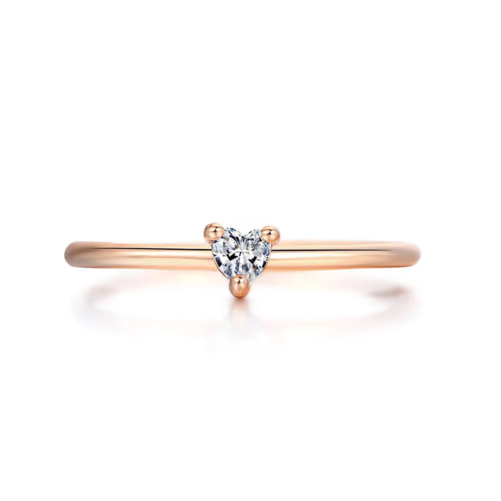 Rings Little Heart Shaped Gold Color