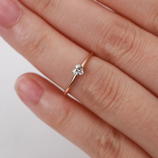 Rings Little Heart Shaped Gold Color