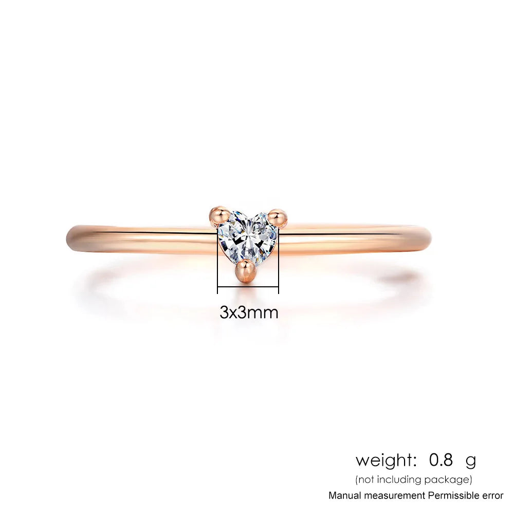 Rings Little Heart Shaped Gold Color