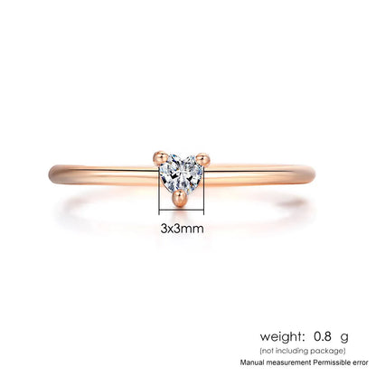 Rings Little Heart Shaped Gold Color