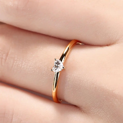 Rings Little Heart Shaped Gold Color