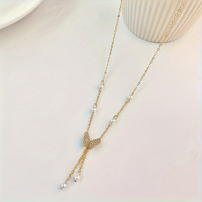 Fashion Personality Women Butterfly Pearl All-match Necklace
