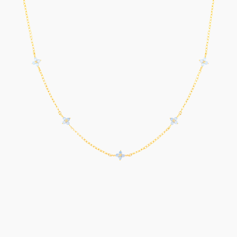 Ins Style Fashion Blue Flower Necklace Vacation Beach Travel Spring Summer Jewelry