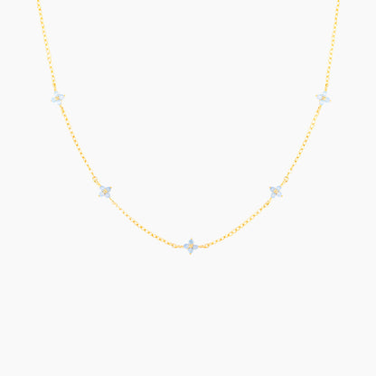 Ins Style Fashion Blue Flower Necklace Vacation Beach Travel Spring Summer Jewelry