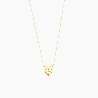 Stainless Steel New Fashion Fine Waterproof Jewelry Love Heart Bowknot Shape Charm Chain Choker Necklaces Pendant For Women Fashion Jewelry