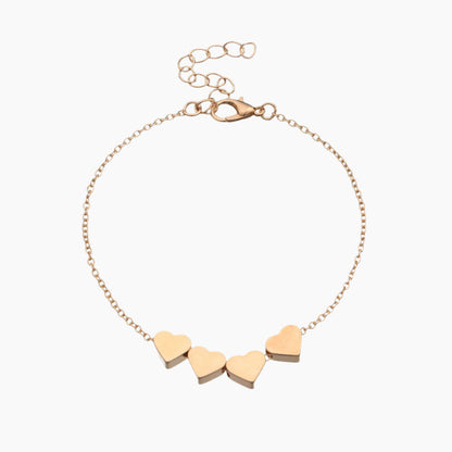 Fashion Jewelry Exquisite New Korean Fashion Temperament Simple Thin Chain Heart Bracelet For Women Girls Birthday Party Jewelry Gift