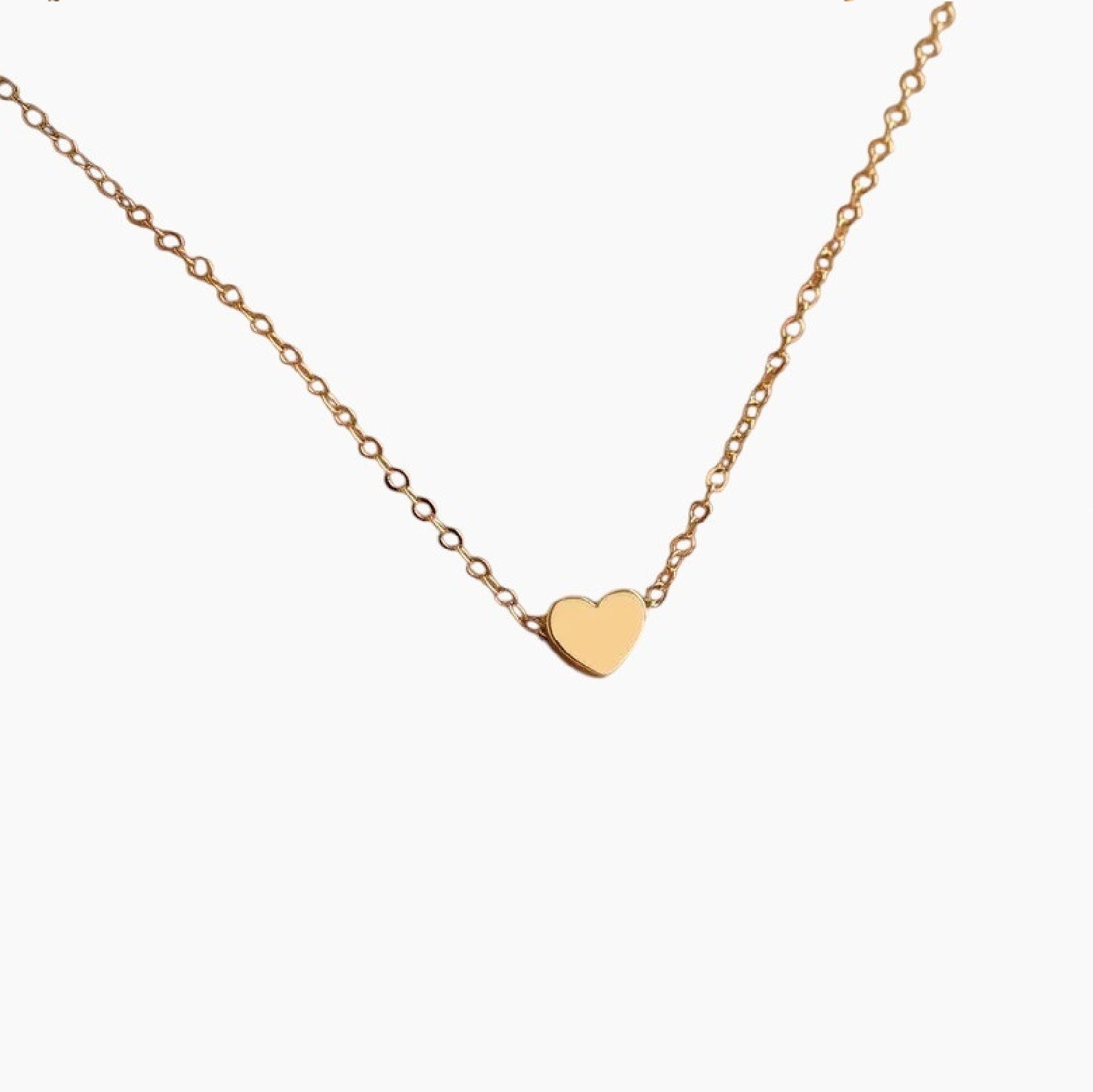 Gold Plated Tiny Minimalist Heart Necklace
