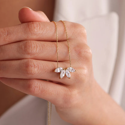Flower Petal Diamond Necklace
