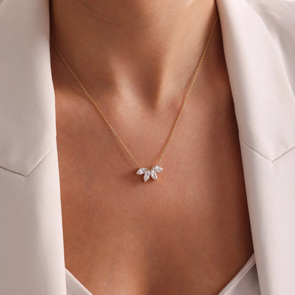 Flower Petal Diamond Necklace