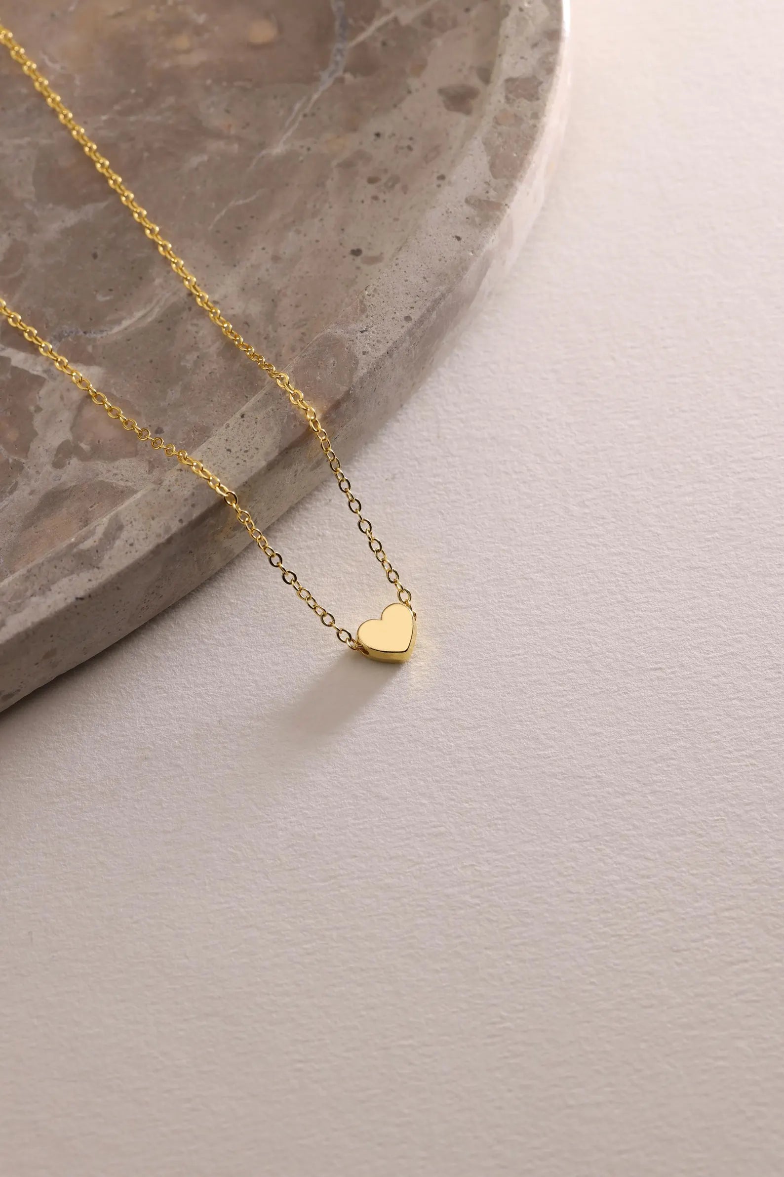 Gold Plated Tiny Minimalist Heart Necklace