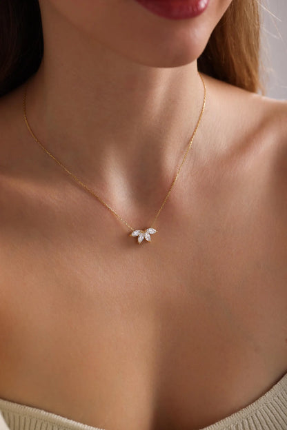 Flower Petal Diamond Necklace