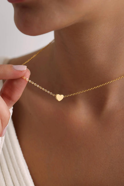 Gold Plated Tiny Minimalist Heart Necklace