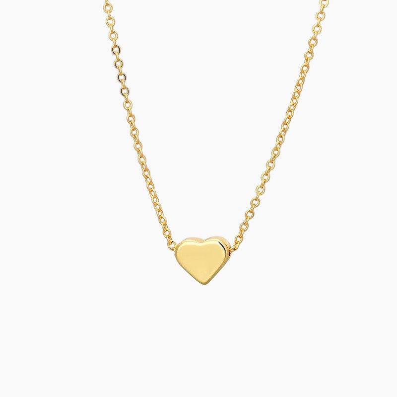 Gold Plated Tiny Minimalist Heart Necklace